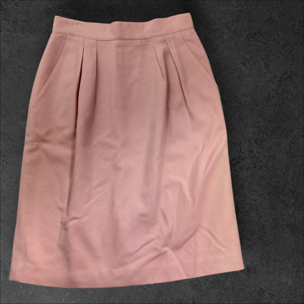 Rena Rowan for Saville Mini Midi Skirt Size 12 Made USA Wool Pink (706)